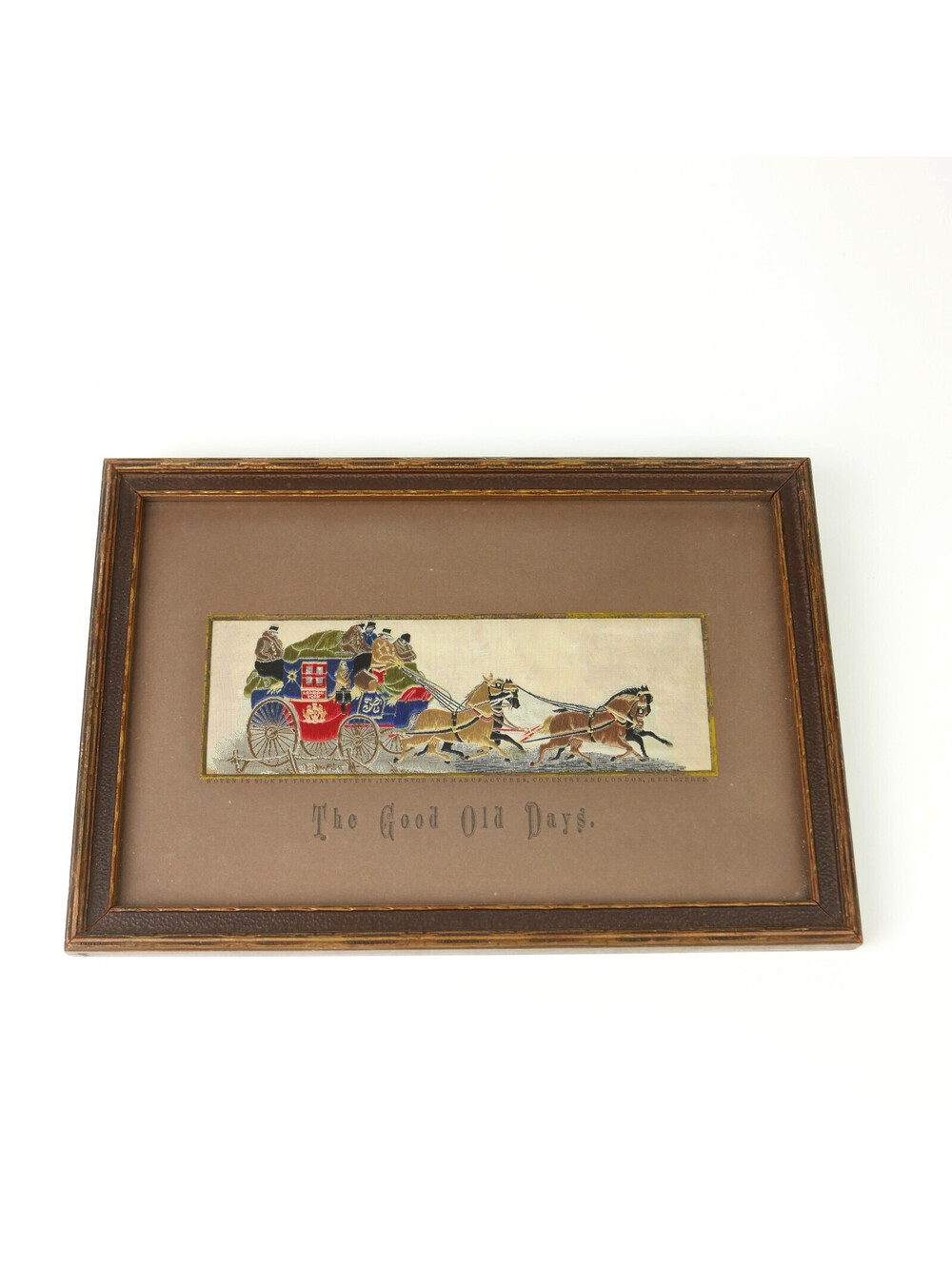 Antique Stevengraph The Good Old Days Woven Silk Picture Thomas Stevens Framed